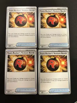 4x Team Rocket's Venture Bomb 179/182 x4 - Destined Rivals - Pokemon - Playset - Image 1