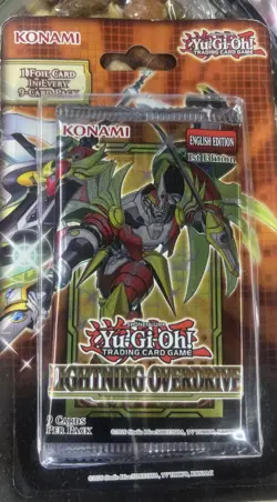 Set of 3 Yugioh Lightning Overdrive 1st Edition Blister Booster Packs - New - Image 1