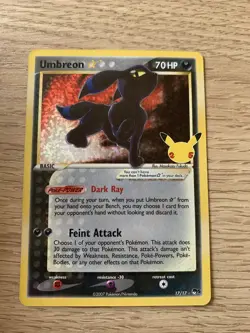 Umbreon Gold Star 17/17 Celebrations Classic Collection Pokemon Card - Image 2