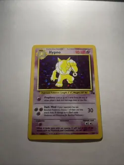Pokemon TCG Hypno Fossil Holo Rare Unlimited Card 8/62 1999 Pre-owned - Image 1