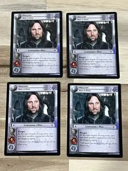 Awesome Lord Of The Rings LOTR TCG Card Aragorn King In Exile X4 1P365 LP - Image 1