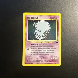 Wobbuffet 16/75 Neo Discovery Pokemon Card Holo Rare Moderately Played MP + - Image 1