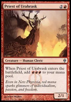 Priest of Urabrask - Medium Play MTG New Phyrexia - Image 1