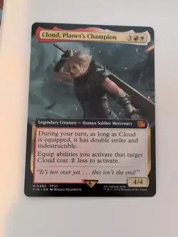 Cloud, Planet's Champion Extended Art Final Fantasy MTG NM - Image 1