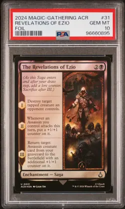 2024 MTG ASSASSIN'S CREED FOIL #31 THE REVELATIONS OF EZIO PSA 10 - Image 1