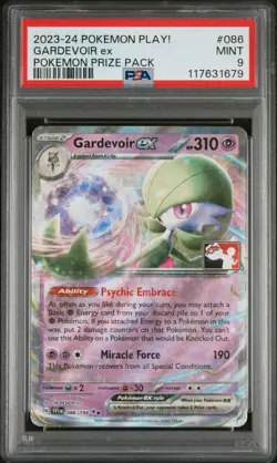 2023-2024 POKEMON PLAY! POKEMON PRIZE PACK #086 GARDEVOIR EX PSA 9 - Image 1