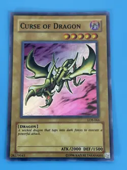Yugioh Curse Of Dragon LOB-066 Super Rare Original Print NM - Image 3