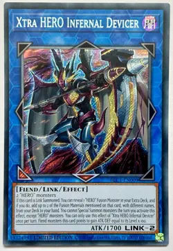 BLC1-EN009 Xtra Hero Infernal Devicer - Secret Rare 1st Edition Near Mint YuGiOh - Image 1