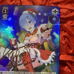 Rem RE: ZERO CHRISTMAS MAIDEN Goddess Waifu Anime ACG Girl Foil Card - Image 2