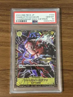 One Piece Card Charlotte Katakuri OP03 123 PSA10 Championship 2024 Promo SEC - Image 1