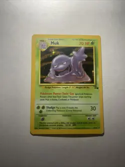 Pokemon Muk TCG Holographic Card Fossil 13/62 Unlimited Holo Rare Pre-owned - Image 1