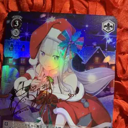 Emilia RE: ZERO CHRISTMAS MAIDEN Goddess Waifu Anime ACG Girl Foil Card - Image 2