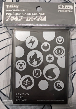64 Ct Pokemon Card Lounge Exclusive Japan Black Pokemon Card Sleeves Sealed - Image 1