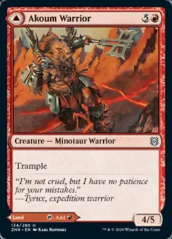 Akoum Warrior / Akoum Teeth -Foil Near Mint MTG Zendikar Rising - Image 1