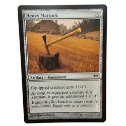 MTG Magic The Gathering Heavy Mattock Artifact Equipment Card Dark Ascension - Image 1