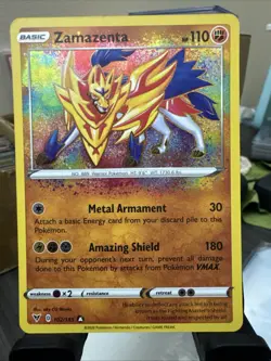 Zamazenta 102/185 Pokemon TCG Vivid Voltage Sword & Shield Amazing Rare Card - Image 1