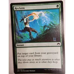 MTG Magic The Gathering Reclaim Instant Card Green Magic Origins 2015 - Image 1