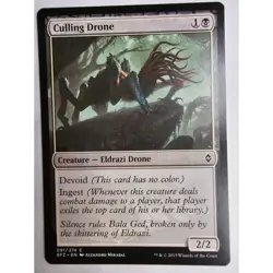 MTG Magic The Gathering Culling Drone Eldrazi Creature Card 091/274 BFZ Black - Image 1