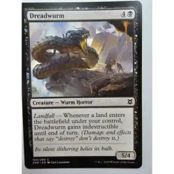 MTG Magic The Gathering Dreadwurm Card ZNR 100/280 Black Zendikar Rising - Image 1