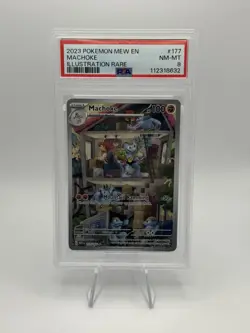 2023 POKEMON MEW EN-151 ILLUSTRATION RARE #177 MACHOKE PSA 8 - Image 1