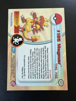 2000 Topps Pokemon Series 3 #126 Magmar TV Animation Edition Blue - Image 2