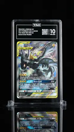 2019 Pokemon TCG Pikachu & Zekrom GX Black Star Promo SM168 TAG 10 GEM MINT - Image 1