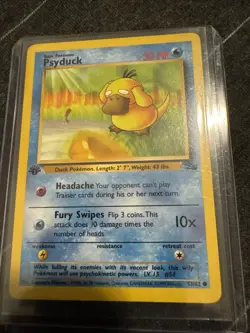 Pokemon TCG Psyduck Fossil, 1st Edition Common Card 53/62 - Image 1