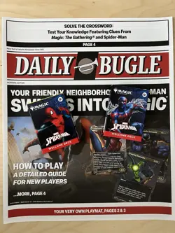 SDCC 2025 Magic The Gathering Spider-Man Daily Bugle Newspaper Mat & Card Decks - Image 1