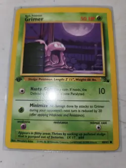Grimer 48/62 - 1st Edition Fossil Set - Vintage Pokemon Card 1999 WOTC - NM/LP - Image 1