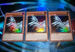 3x Blue Eyes Alternative White Dragon 1st Ed Ultra Rare Holo Foil Yugioh Card - Image 1