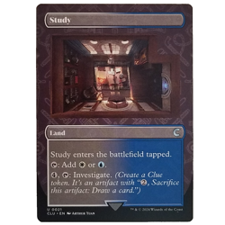 x4 Study CLU MTG M/NM Playset Borderless Uncommon Land Multi-color Clue White - Image 1