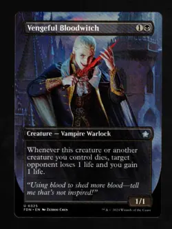 1x Vengeful Bloodwitch -BORDERLESS-Magic the Gathering-MTG-Foundations-Near Mint - Image 1