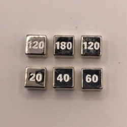 Pokemon TCG 6 count silver metal damage counter dice set - Image 1