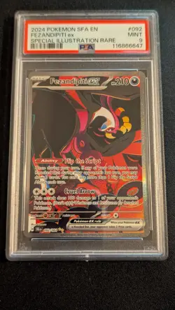 2024 Pokemon Shrouded Fable Fezandipiti ex #092 PSA 9 SIR Special Illustration - Image 1