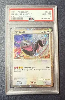 2011 Pokemon Shiny Rayquaza Call of Legends Secret Rare Holo #SL10 PSA 8 - Image 1