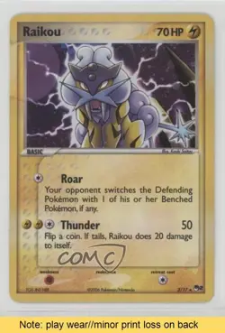 Raikou Holo Pokemon Organized Play Promotional Series 2 #3 2005 READ 03rx - Image 1