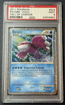 2011 Pokemon Shiny Kyogre Call of Legends Secret Rare Holo #SL6 PSA 9 - Image 1