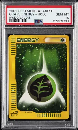 2002 POKEMON JPN MCDONALD'S GRASS ENERGY-HOLO PSA 10 - Image 1