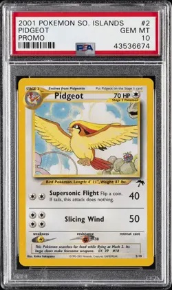2001 POKEMON SOUTHERN ISLANDS PROMO #2 PIDGEOT PSA 10 - Image 1
