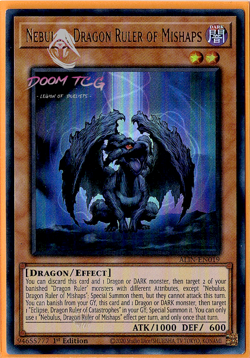 Yugioh! Nebulus, Dragon Ruler of Mishaps ALIN-EN019 (UR) 1st Ed - Image 1