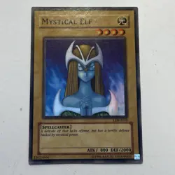 Yugioh Mystical Elf LOB-E050 Super Rare Trading Card - Image 2