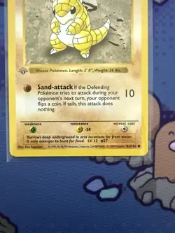 Pokemon Sandshrew 62/102 1st Edition Shadowless Base Set Card Unplayed Near Mint - Image 4