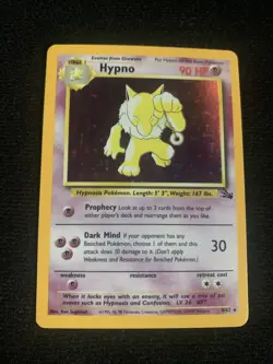 Pokemon TCG Hypno Holo Rare Card 8/62 Fossil LP Condition Unlimited - Image 1