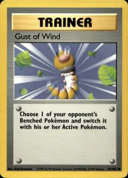 Pokemon Gust of Wind Base Set 093/102 Light Play LP+ or Better - Image 1