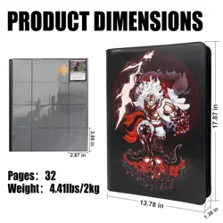 Trading Card Binder for One Piece Cards,16 Pocket with 32 Sleeves up to 1024 ... - Image 3