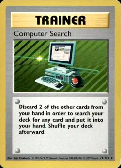 Pokemon Computer Search Base Set (Shadowless) 71/102 Light Play LP+ or Better - Image 1