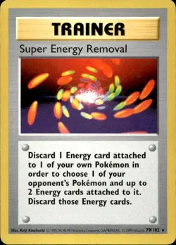 Pokemon Super Energy Removal Base Set (Shadowless) 79/102 Light Play LP - Image 1