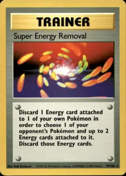 Pokemon Super Energy Removal Base Set 79/102 Light Play LP+ or Better - Image 1