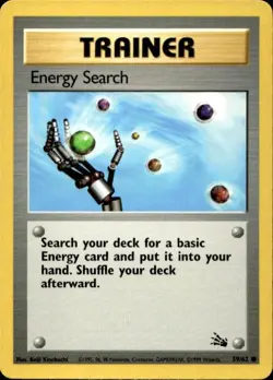 Pokemon Energy Search Fossil 59/62 Light Play LP+ or Better - Image 1