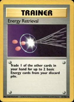 Pokemon Energy Retrieval Base Set 081/102 Light Play LP+ or Better - Image 1